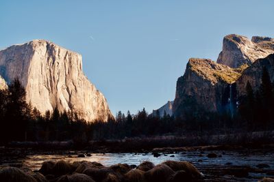 Scenic view of rock formations against sky