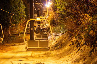 View of illuminated street at night
