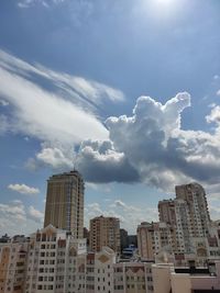 Low angle view of buildings against sky