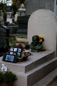 View of buddha statue in cemetery