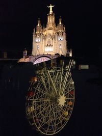 Low angle view of illuminated building