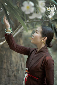 Young woman looking at camera