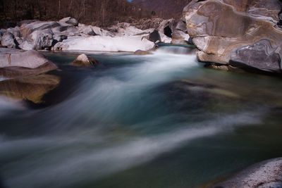 Scenic view of waterfall