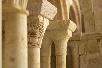 Close-up of architectural columns in historical building