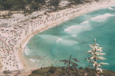 High angle view of beach