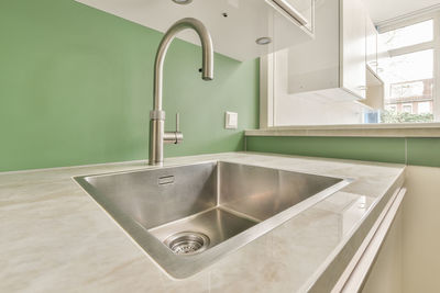 Close-up of sink in bathroom