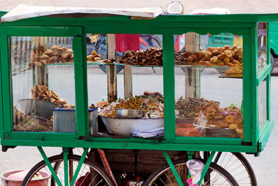 Food in concession stand on street