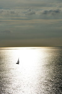 View of sailboat in sea