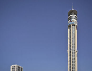 Low angle view of building against blue sky