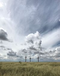 Scenic view of field against sky