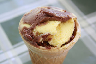 Close-up of ice cream in plate