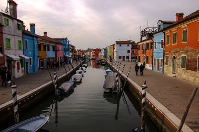 View on the venice canal and surrounding colourful houses