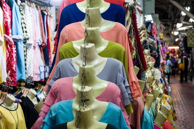 Clothes for sale at market stall