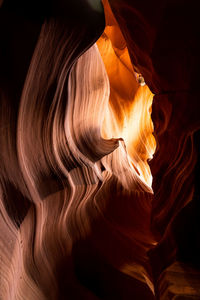 Low angle view of rock formations in cave