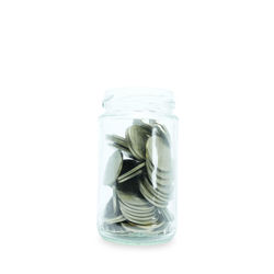 Close-up of jar against white background