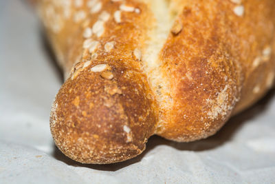 High angle view of bread on table