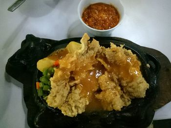 Close-up of served food