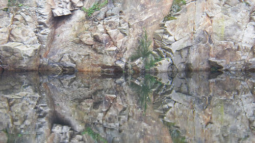 Full frame shot of rock in lake