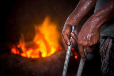 Close-up of bonfire on fire