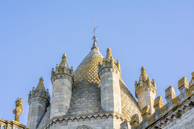 Low angle view of church against clear sky