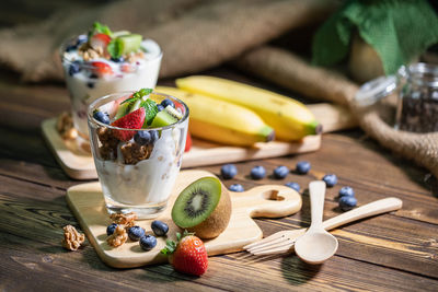 Close-up of breakfast on table