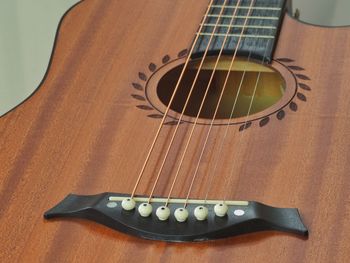 High angle view of guitar