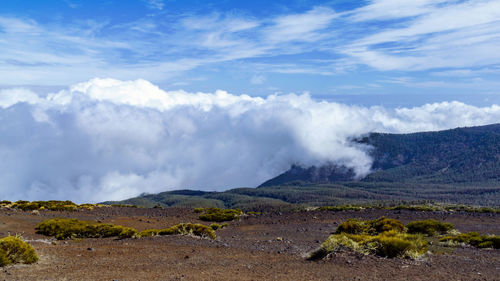 Scenic view of mountains against sky