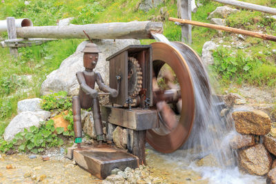 Water flowing from pipe