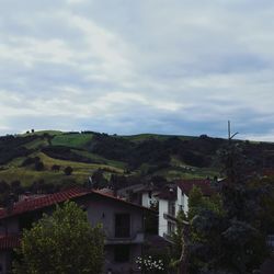 View of landscape against cloudy sky