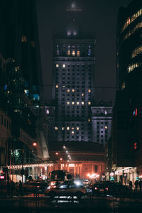 Cars moving on the road at night