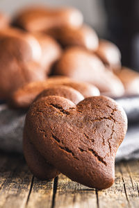 Close-up of cookies on table