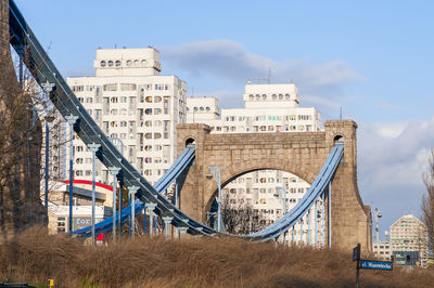 Low angle view of buildings against sky