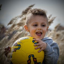 Portrait of cute boy outdoors