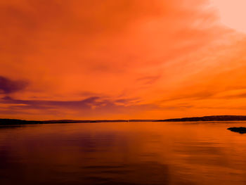 Scenic view of sea against romantic sky at sunset - lysaker 