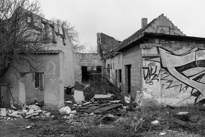 Abandoned building against sky