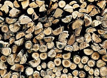 Full frame shot of logs