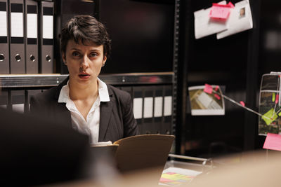 Businesswoman working at office