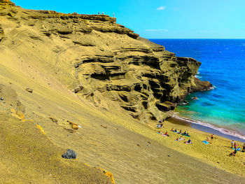 High angle view of beach against sky