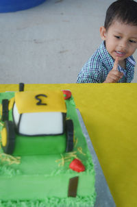 Boy playing with ball