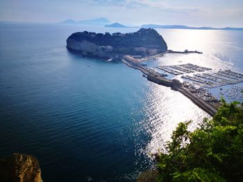 High angle view of sea against sky