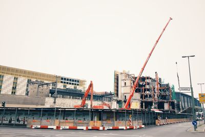 View of construction site against clear sky