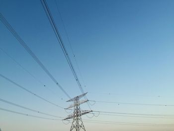 Low angle view of electricity pylon