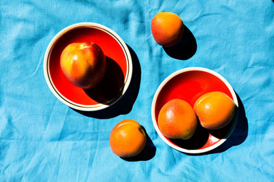 High angle view of food on table