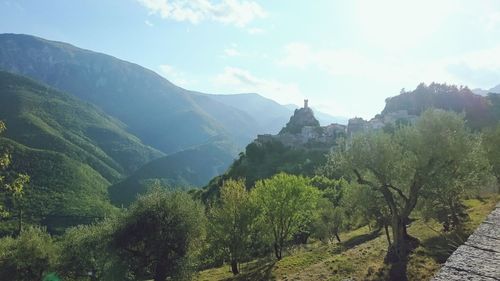 Scenic view of mountains against sky