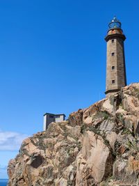 Low angle view of lighthouse against sky