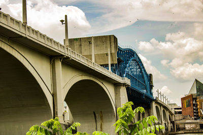 Low angle view of bridge against sky