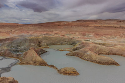 Scenic view of desert against sky