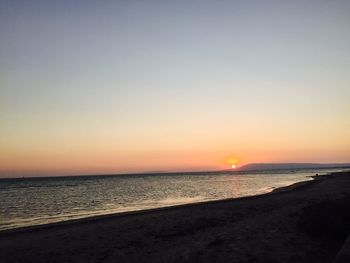 Scenic view of sea at sunset