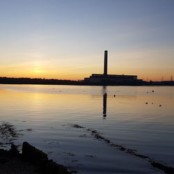 View of building at sunset
