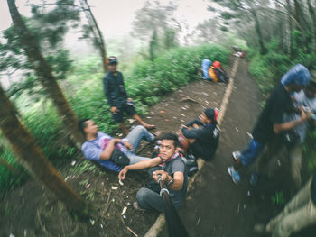 People enjoying in park